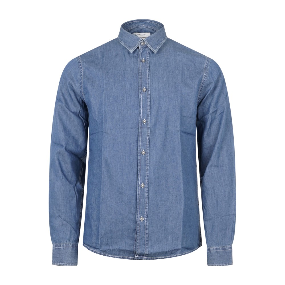 Hamaki-Ho - Camicia denim con impunture a contrasto per uomo | cje1302h denim