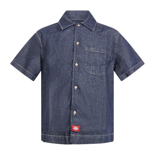 Dickies - Camicia denim Rinsed in jeans con taschino sul petto per uomo |