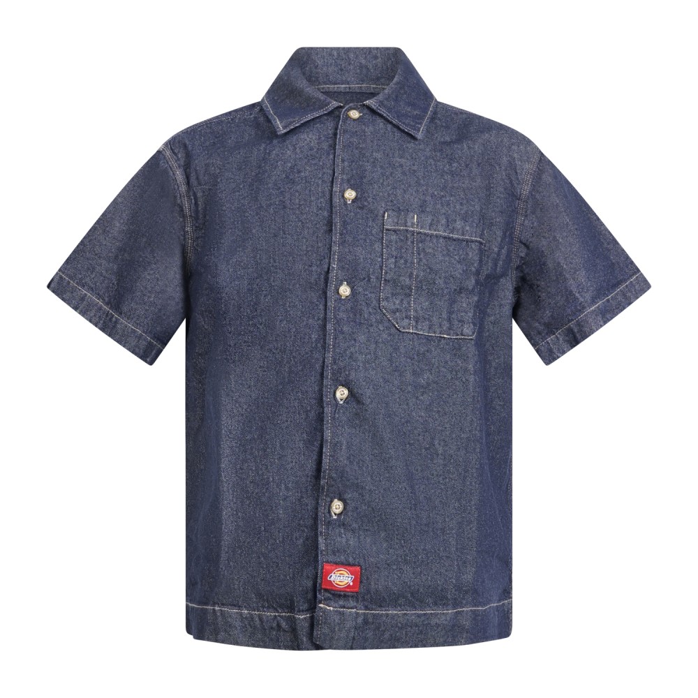 Dickies - Camicia denim Rinsed in jeans con taschino sul petto per uomo |