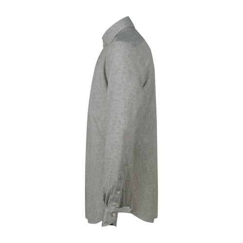 Xacus - Camicia grigia a fantasia in tessuto tecnico tailor fit per uomo | 2