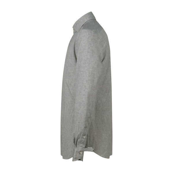 Xacus - Camicia grigia a fantasia in tessuto tecnico tailor fit per uomo |