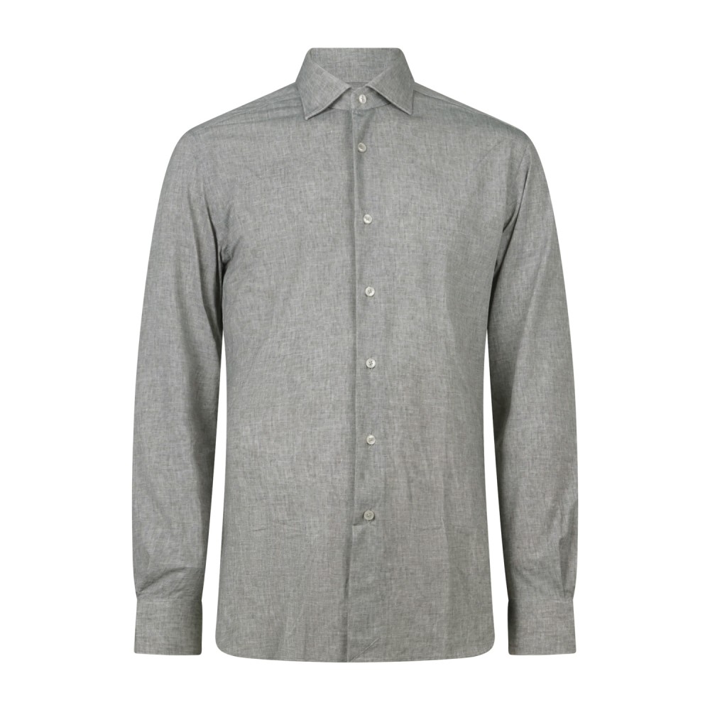 Xacus - Camicia grigia a fantasia in tessuto tecnico tailor fit per uomo |