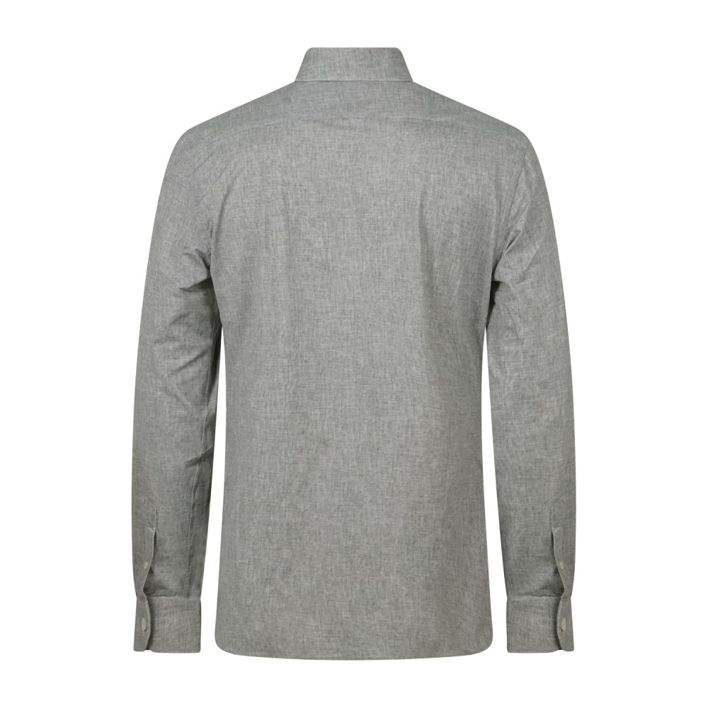 Xacus - Camicia grigia a fantasia in tessuto tecnico tailor fit per uomo |