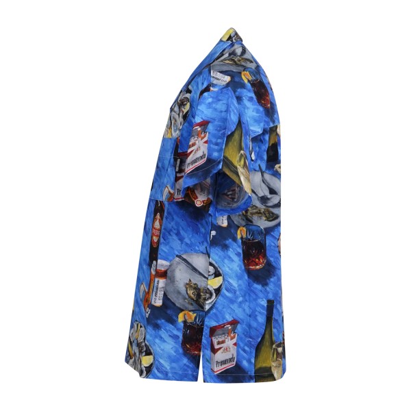 Propaganda - Camicia multicolore Oyster manica corta con stampa all over per