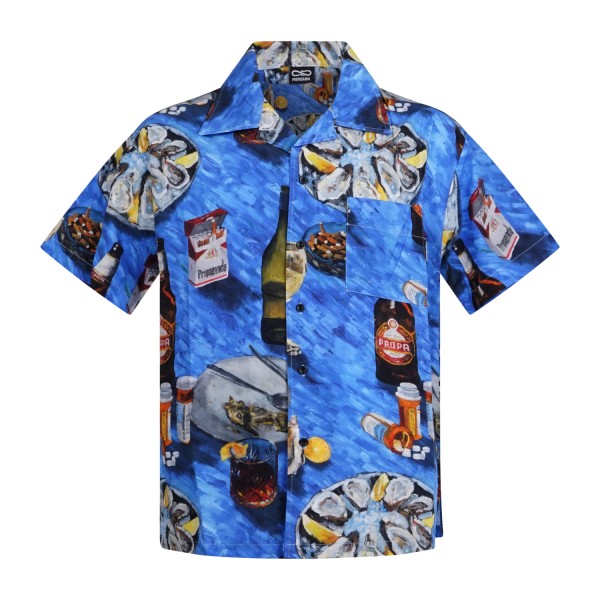 Propaganda - Camicia multicolore Oyster manica corta con stampa all over per