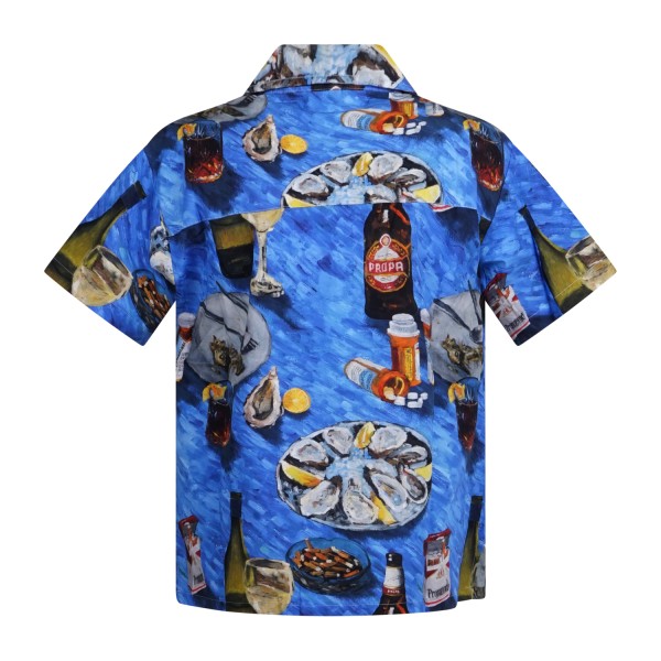 Propaganda - Camicia multicolore Oyster manica corta con stampa all over per
