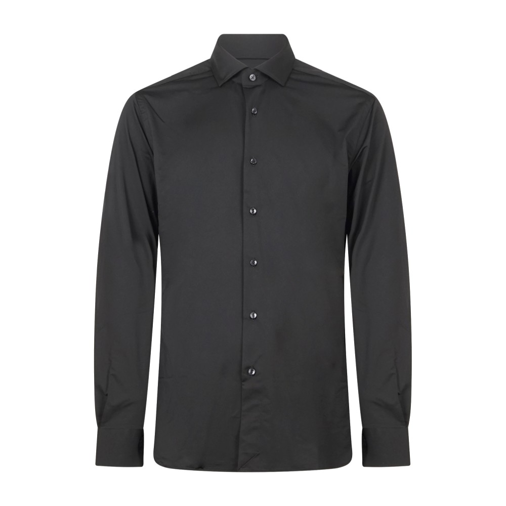 Xacus - Camicia nera in tessuto tecnico tailor fit per uomo | act558ml 11460.004