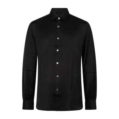 Xacus - Camicia nera in viscosa Tailor fit per uomo | 182ml 11523.003
