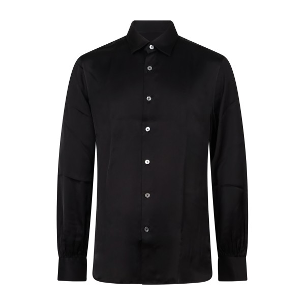 Xacus - Camicia nera in viscosa Tailor fit per uomo | 182ml 11523.003