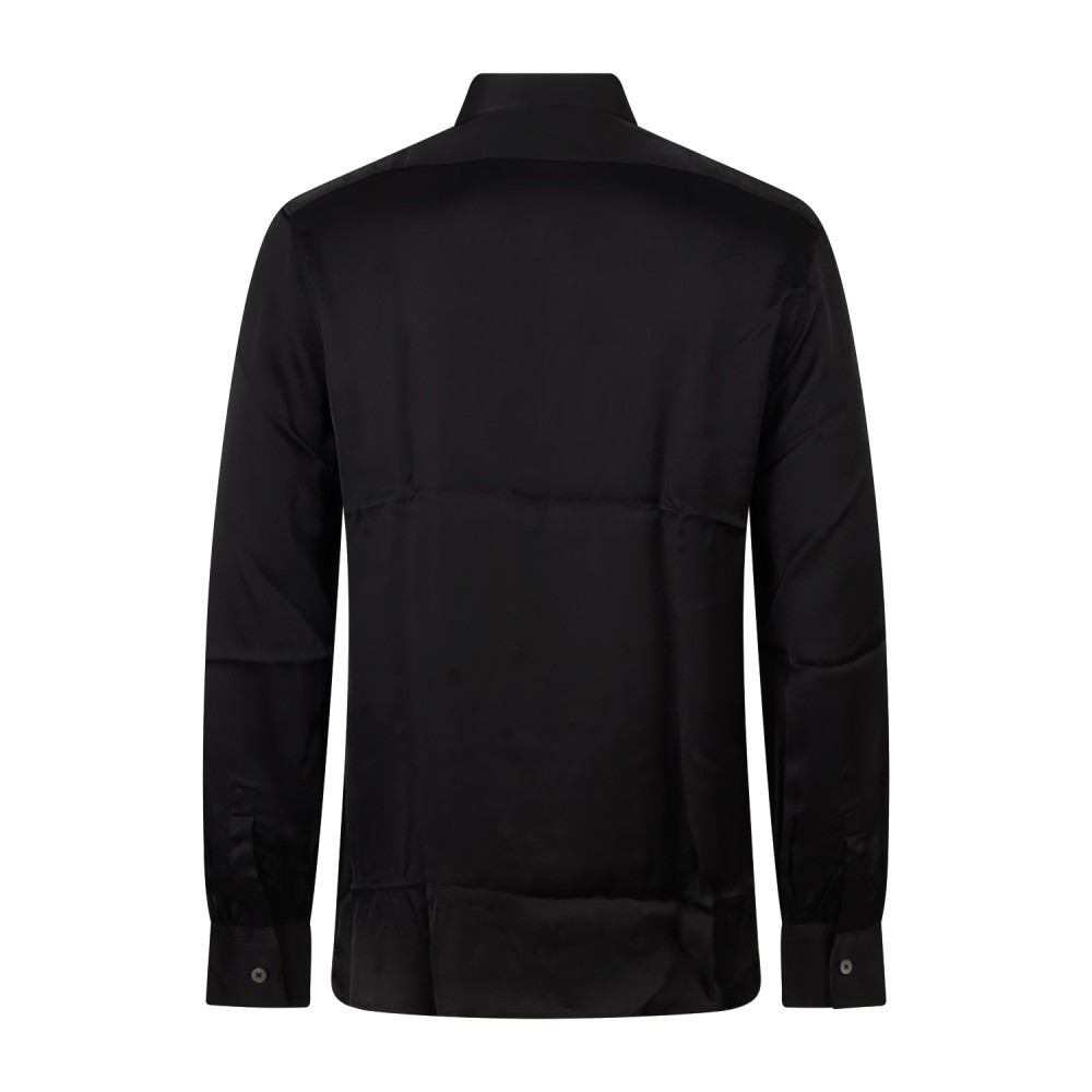 Xacus - Camicia nera in viscosa Tailor fit per uomo | 182ml 11523.003