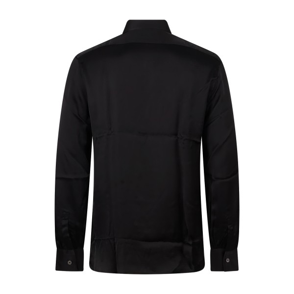 Xacus - Camicia nera in viscosa Tailor fit per uomo | 182ml 11523.003