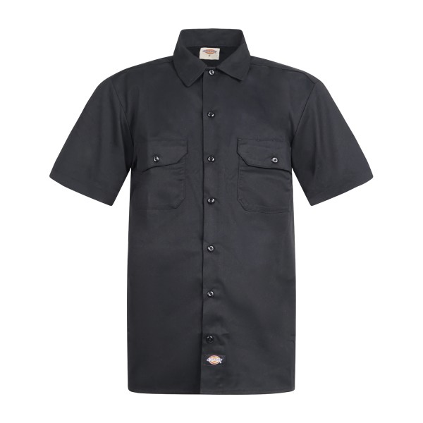 Dickies - Camicia nera maniche corte con doppio tascino sul petto per uomo |