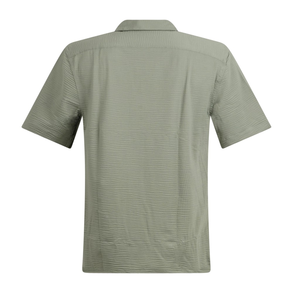Xacus - Camicia verde manica corta in tessuto tecnico tailor fit per uomo |