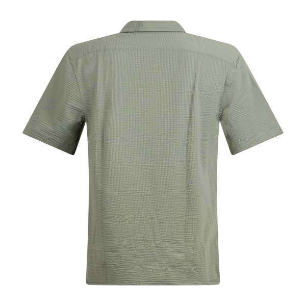 Xacus - Camicia verde manica corta in tessuto tecnico tailor fit per uomo |