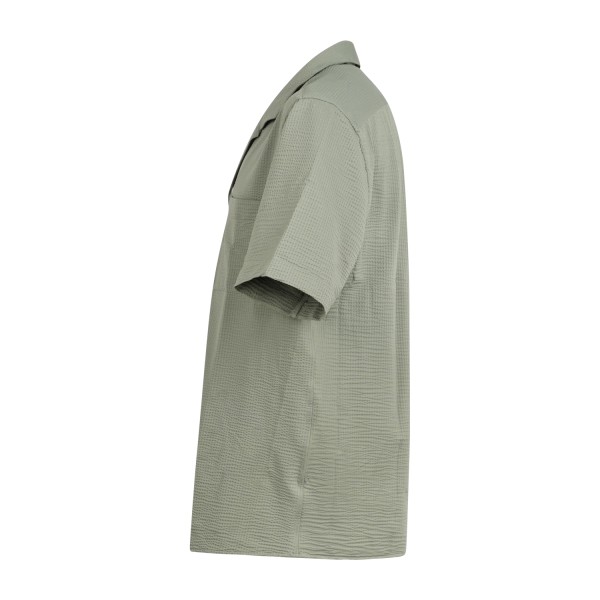 Xacus - Camicia verde manica corta in tessuto tecnico tailor fit per uomo |