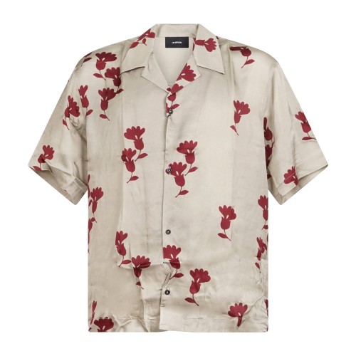 I'm Brian - Camicia beige mezza manica a fantasia in viscosa per uomo | ca3616