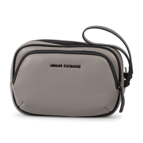Armani Exchange - Beauty uomo beige in ecopelle con tasca frontale con zip per