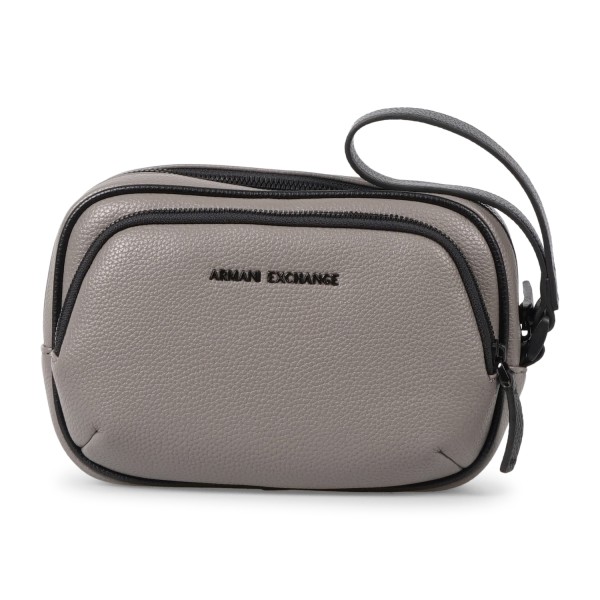 Armani Exchange - Beauty uomo beige in ecopelle con tasca frontale con zip per