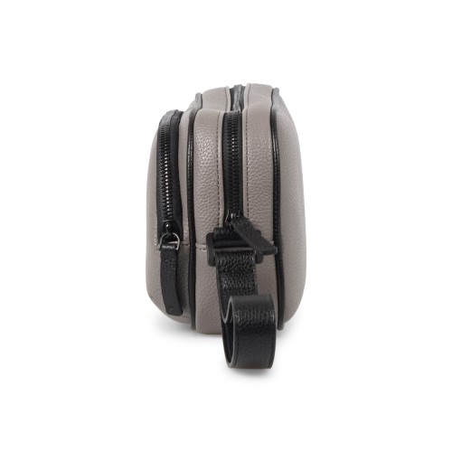 Armani Exchange - Beauty uomo beige in ecopelle con tasca frontale con zip per 2