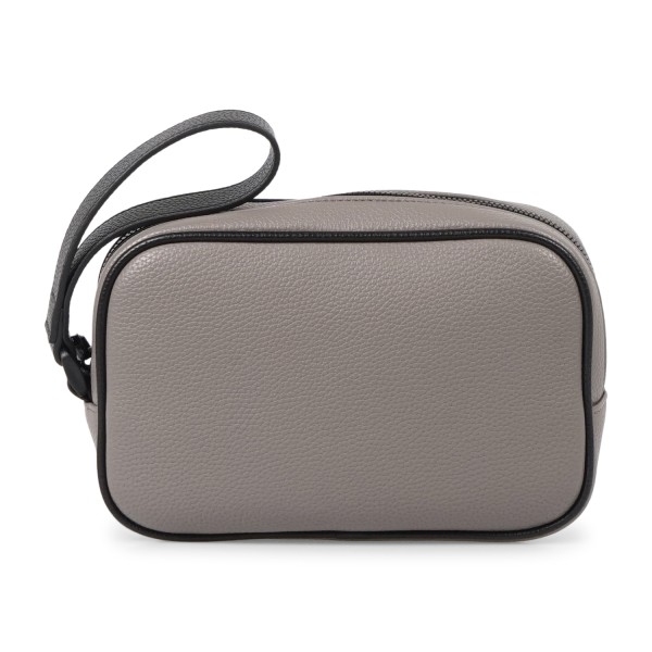 Armani Exchange - Beauty uomo beige in ecopelle con tasca frontale con zip per