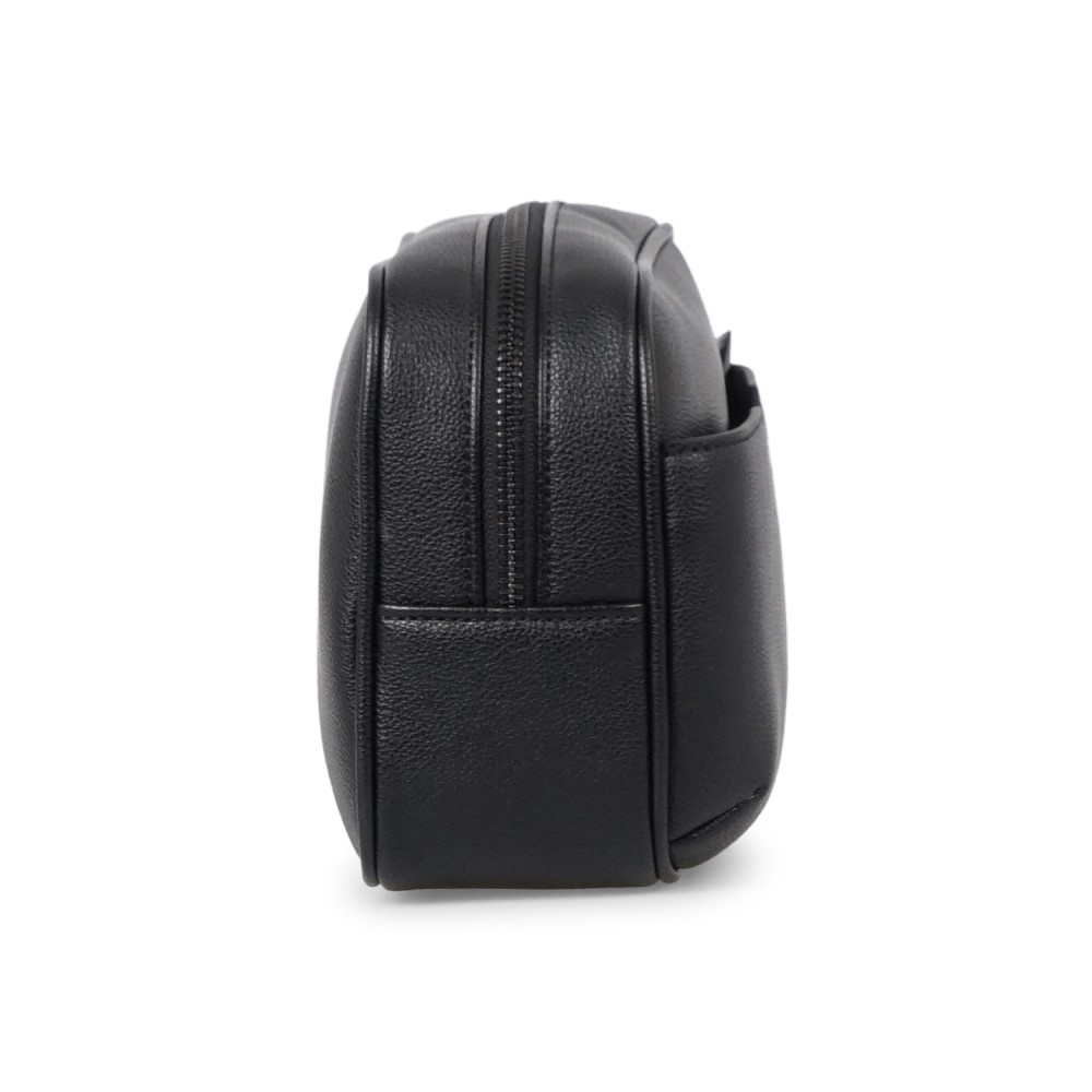 Armani Exchange - Beauty uomo nero in ecopelle con scomparto centrale a filetto