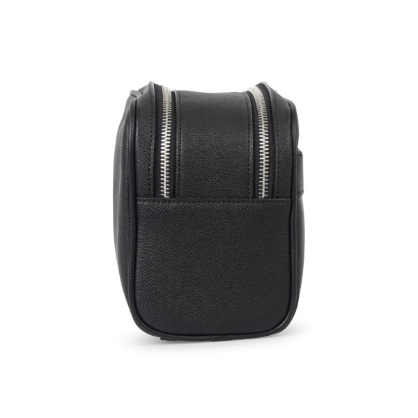 Armani Exchange - Beauty uomo nero in ecopelle con scomparto centrale doppia