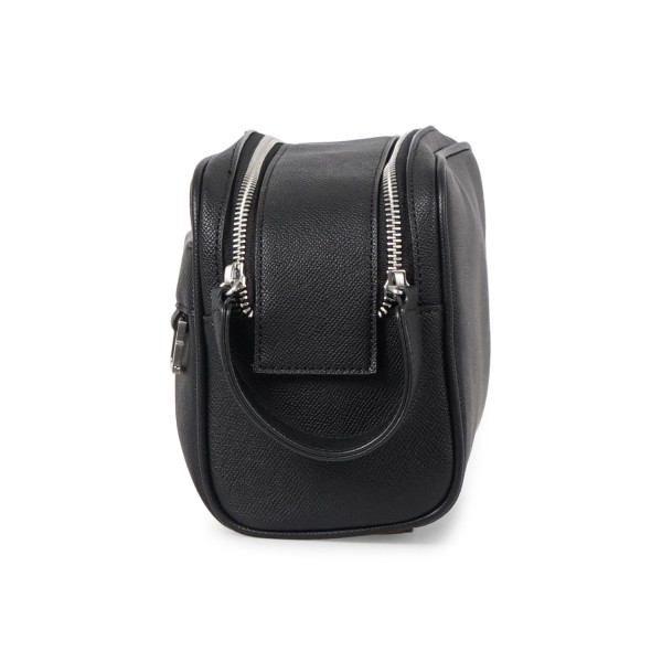 Armani Exchange - Beauty uomo nero in ecopelle con scomparto centrale doppia