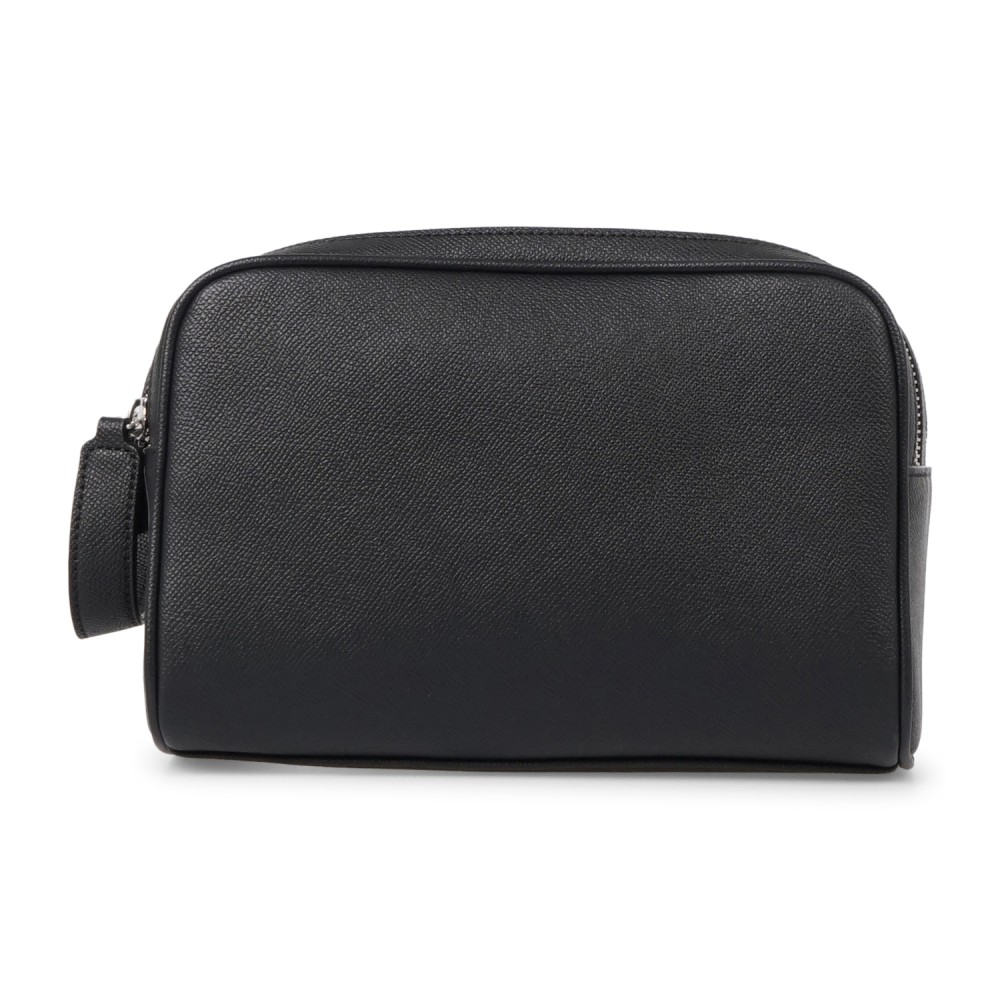 Armani Exchange - Beauty uomo nero in ecopelle con scomparto centrale doppia