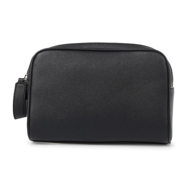 Armani Exchange - Beauty uomo nero in ecopelle con scomparto centrale doppia
