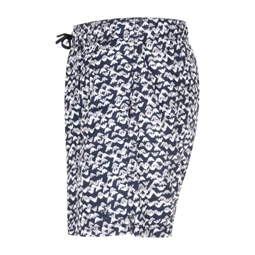 Emporio Armani - Bermuda mare blu scuro con stampa logo all over per uomo | 2