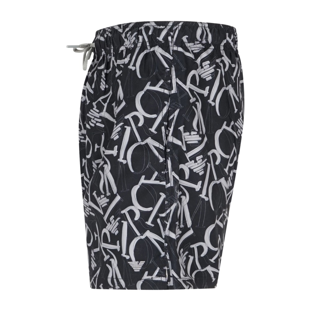 Emporio Armani - Bermuda mare nera con stampa all over per uomo | em000583