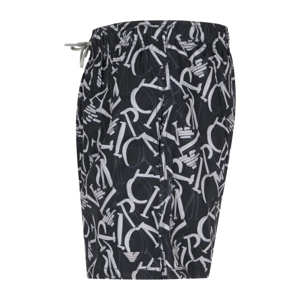 Emporio Armani - Bermuda mare nera con stampa all over per uomo | em000583