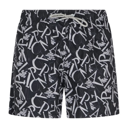 Emporio Armani - Bermuda mare nera con stampa all over per uomo | em000583