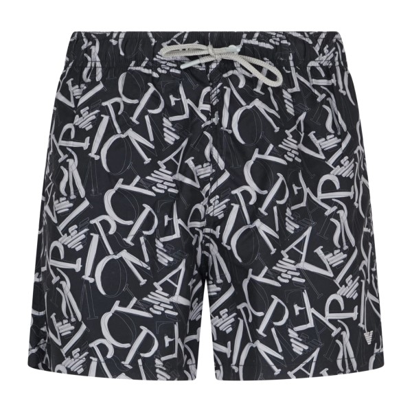 Emporio Armani - Bermuda mare nera con stampa all over per uomo | em000583
