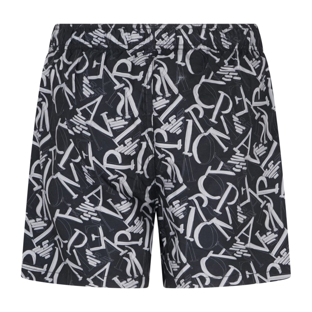 Emporio Armani - Bermuda mare nera con stampa all over per uomo | em000583