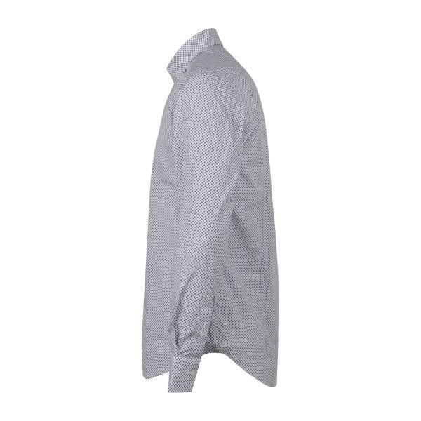 Lavorazione Sartoriale - Camicia bianca a fantasia astratta in cotone slim fit