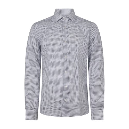 Lavorazione Sartoriale - Camicia bianca a fantasia astratta in cotone custom