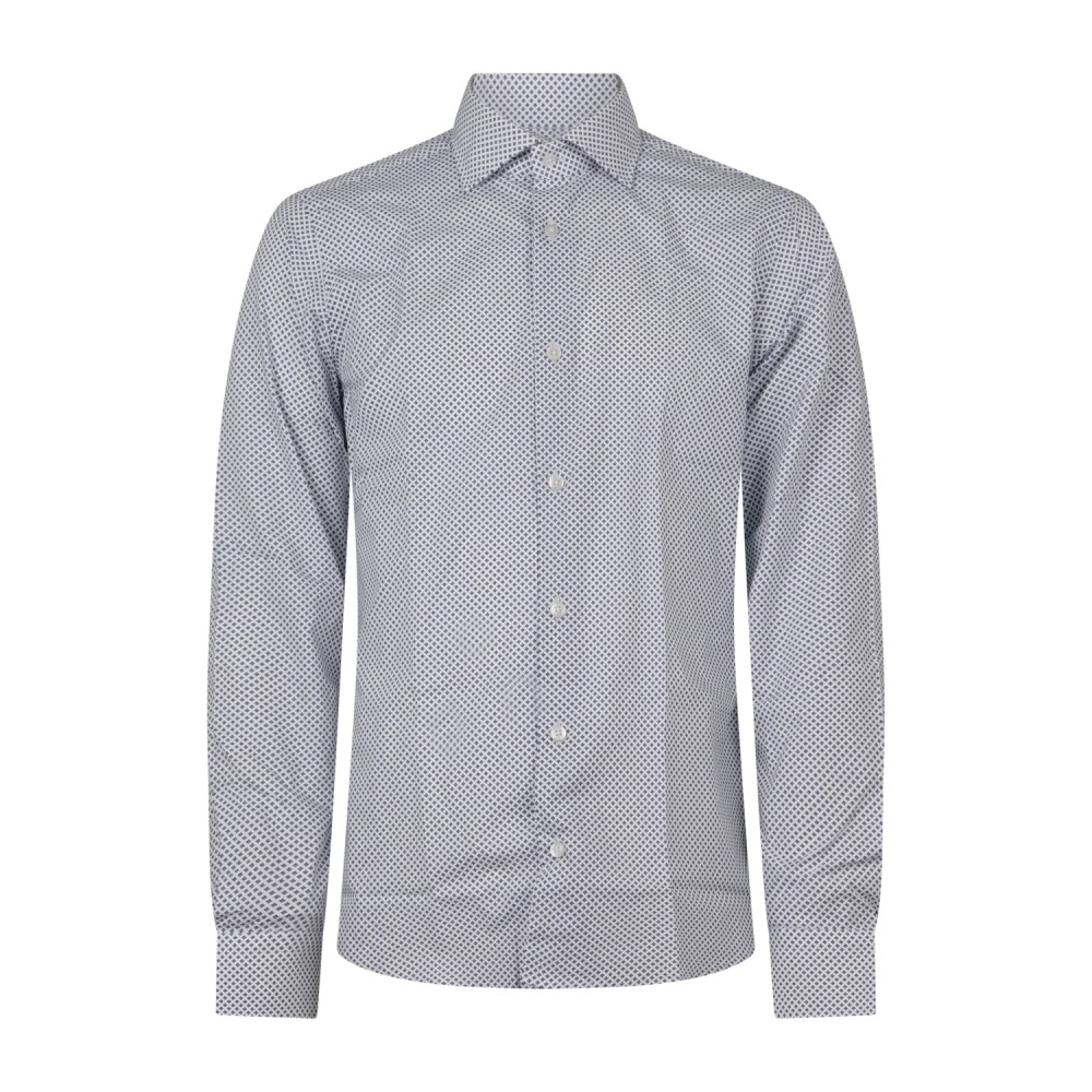 Lavorazione Sartoriale - Camicia bianca a fantasia astratta in cotone custom