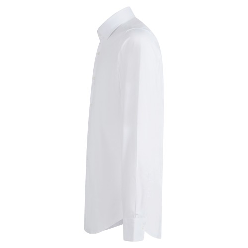 Lavorazione Sartoriale - Camicia bianca custom fit elasticizzata per uomo | 2