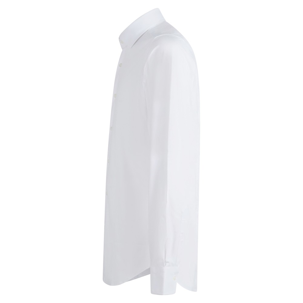 Lavorazione Sartoriale - Camicia bianca custom fit elasticizzata per uomo |