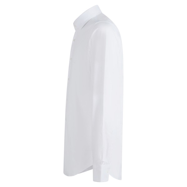 Lavorazione Sartoriale - Camicia bianca custom fit elasticizzata per uomo |