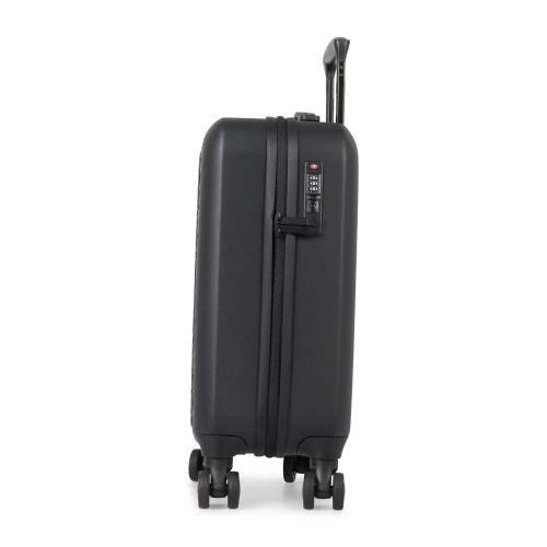 Armani Exchange - Valigia nero con doppie ruote piroettanti con logo a rilievo 2