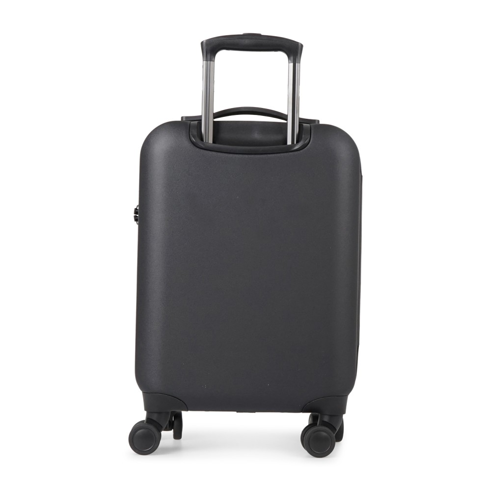 Armani Exchange - Valigia nero con doppie ruote piroettanti con logo a rilievo