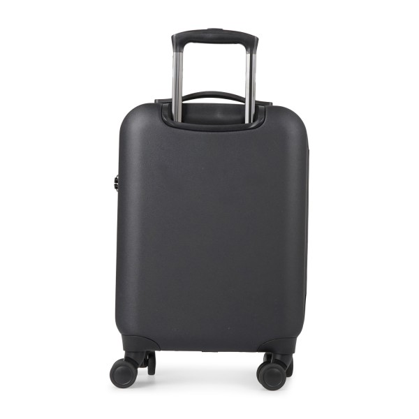 Armani Exchange - Valigia nero con doppie ruote piroettanti con logo a rilievo