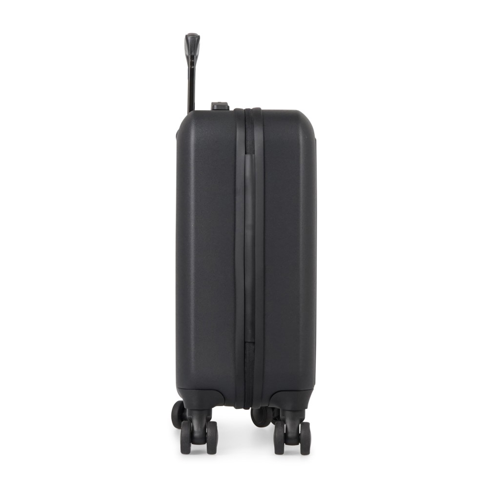 Armani Exchange - Valigia nero con doppie ruote piroettanti con logo a rilievo