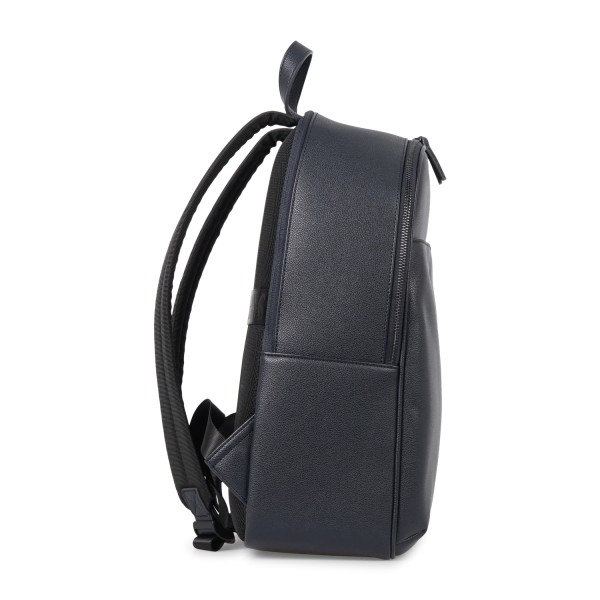 Armani Exchange - Zaino blu in ecopelle con tasca a filetto sul fronte con