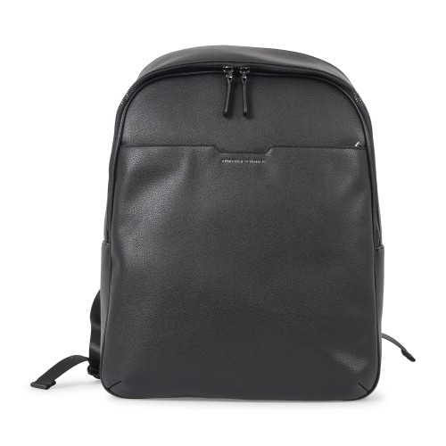 Armani Exchange - Zaino nero in ecopelle con tasca a filetto sul fronte con