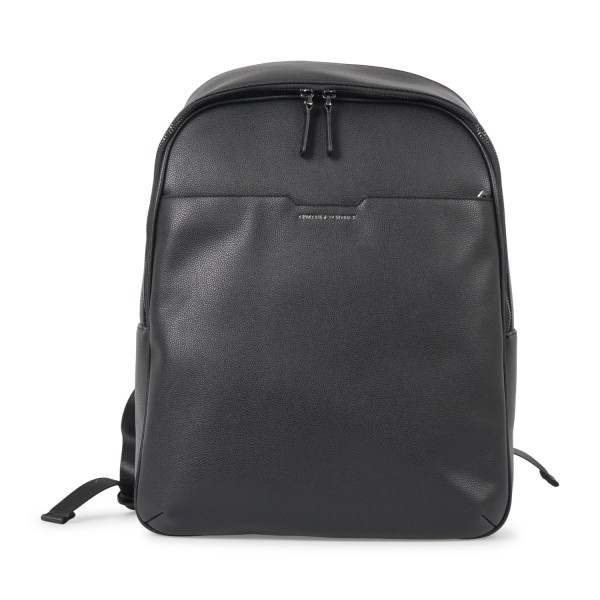 Armani Exchange - Zaino nero in ecopelle con tasca a filetto sul fronte con