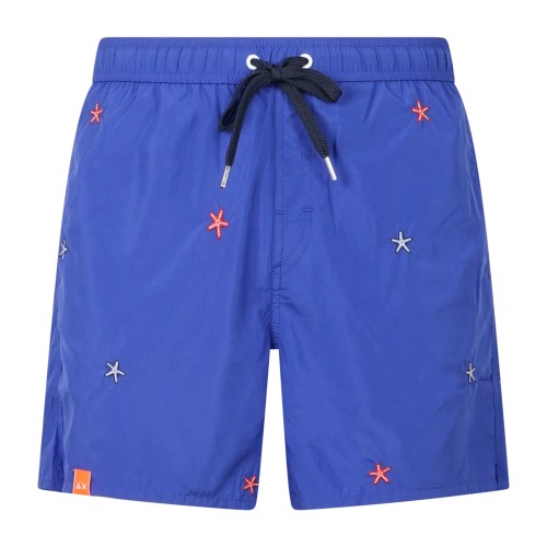Sun68 - Bermuda mare azzurro con ricamo stella marina all over per uomo |
