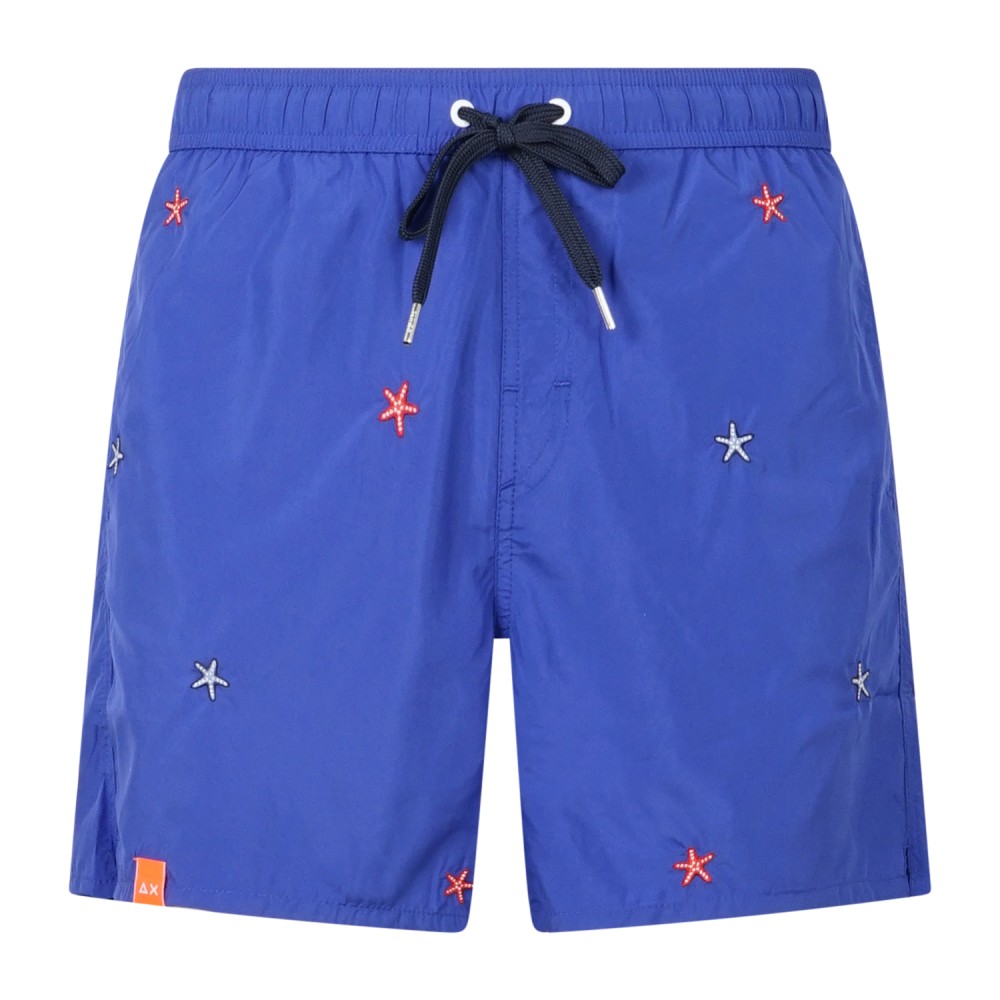 Sun68 - Bermuda mare azzurro con ricamo stella marina all over per uomo |